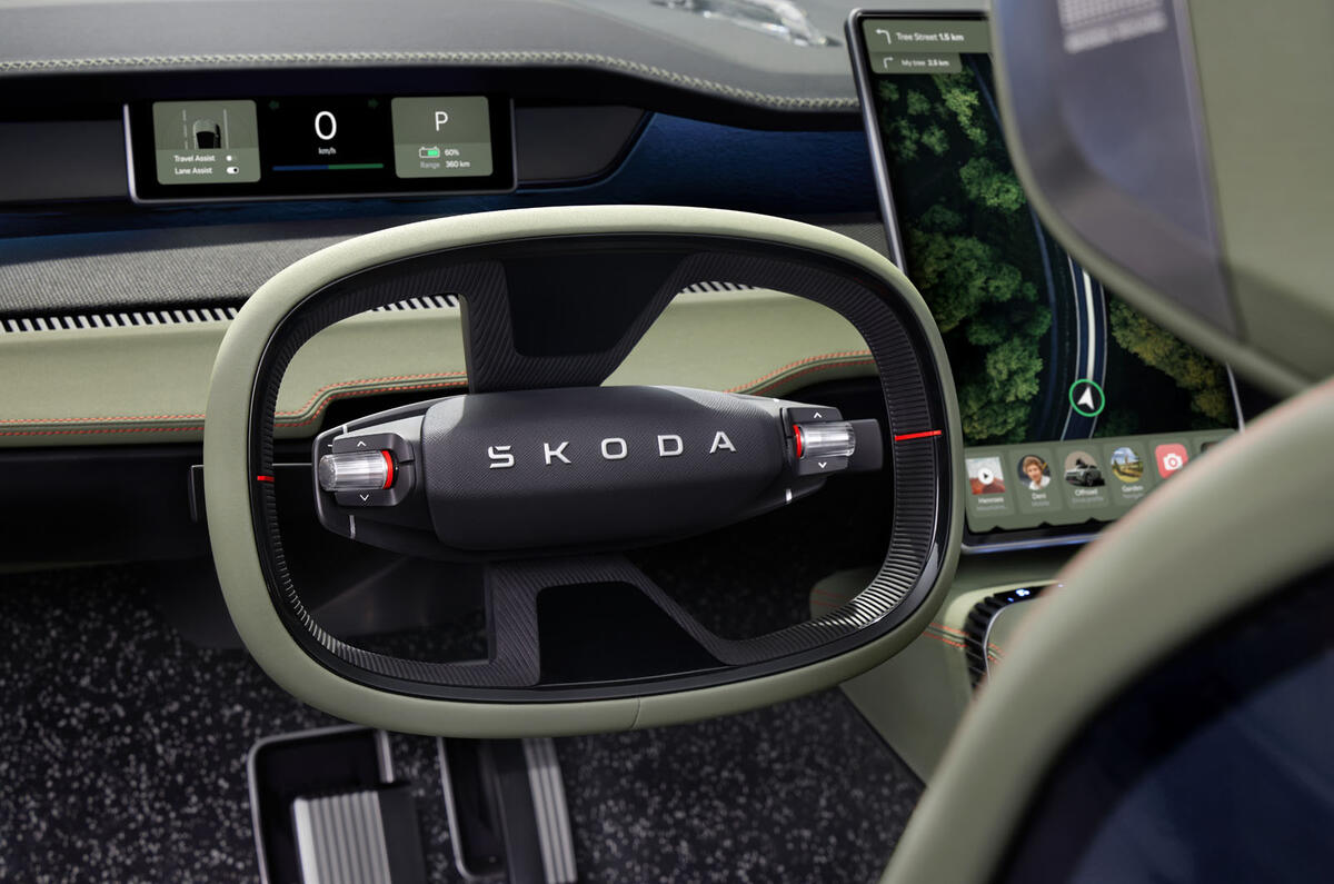 Skoda Vision 7S interior wheel