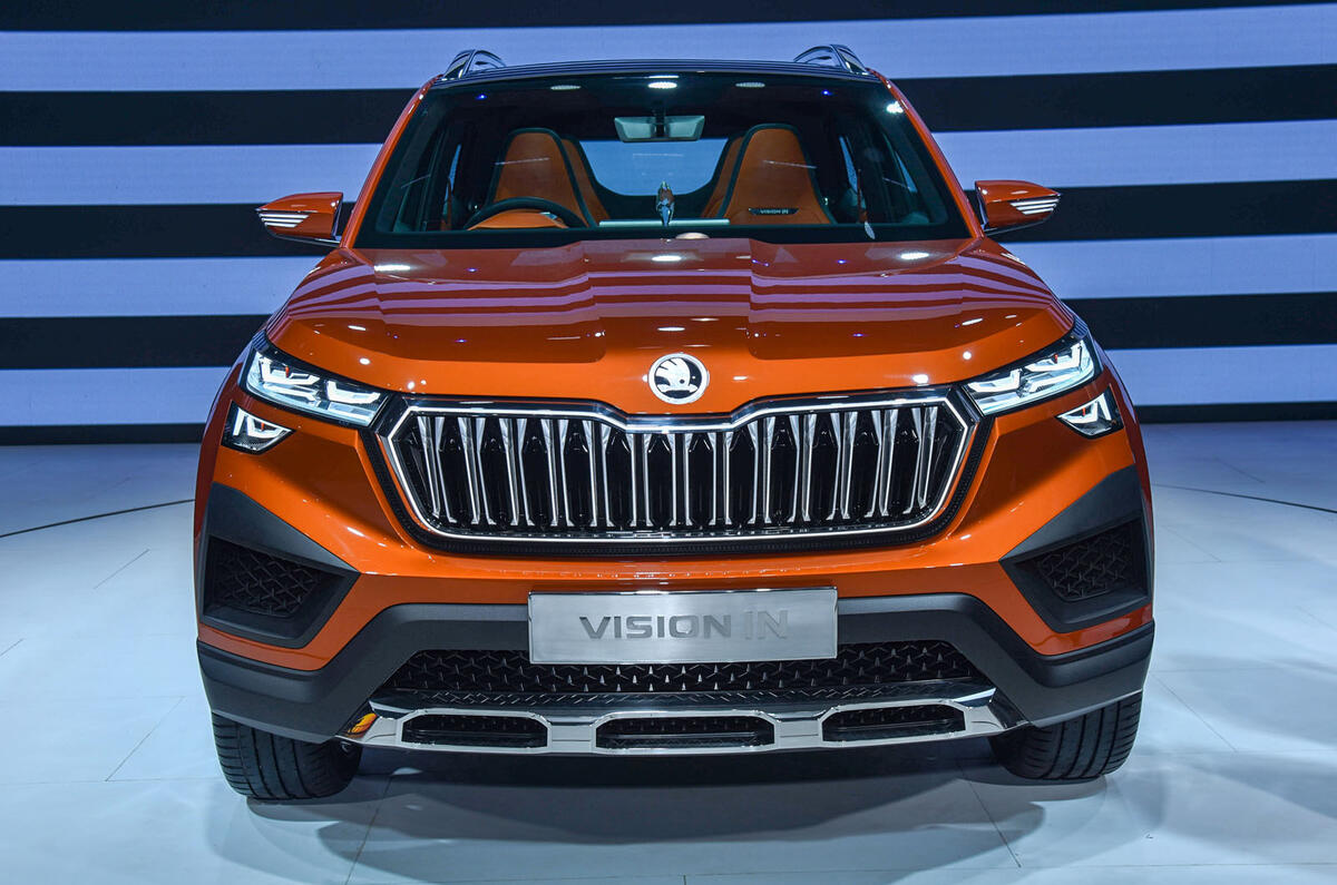New Delhi Auto Expo 2020 - Skoda Vision IN nose New Delhi Auto Expo 2020 - Skoda Vision IN nose