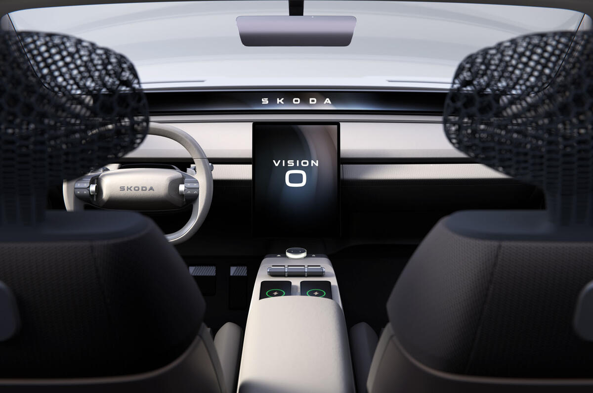 Skoda Vision O dashboard viewed from rear Skoda Vision O dashboard viewed from rear