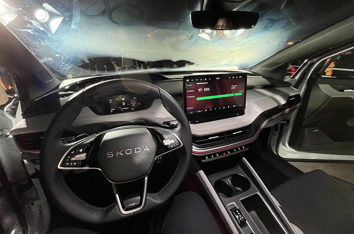 Skoda Elroq revealed in Prague   front interior Skoda Elroq revealed in Prague   front interior