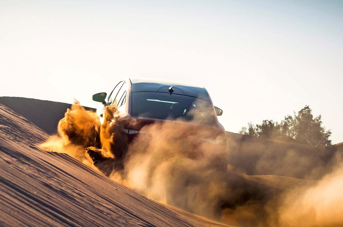 Skoda Enyaq EV on sand Skoda Enyaq EV on sand