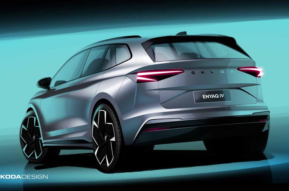 Skoda Enyaq teaser rear Skoda Enyaq teaser rear