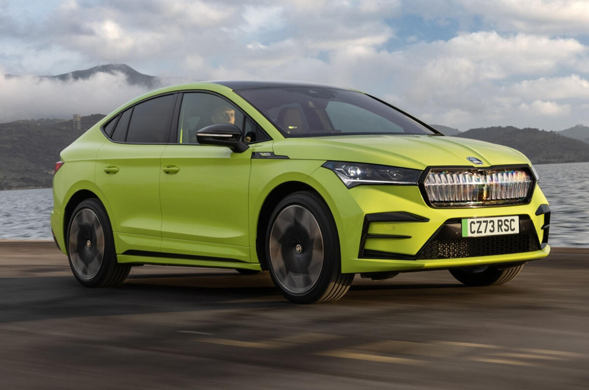 Skoda Enyaq VRS coupe front three quarter Skoda Enyaq VRS coupe front three quarter