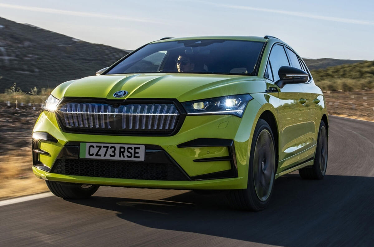 Skoda Enyaq VRS front tracking Skoda Enyaq VRS front tracking