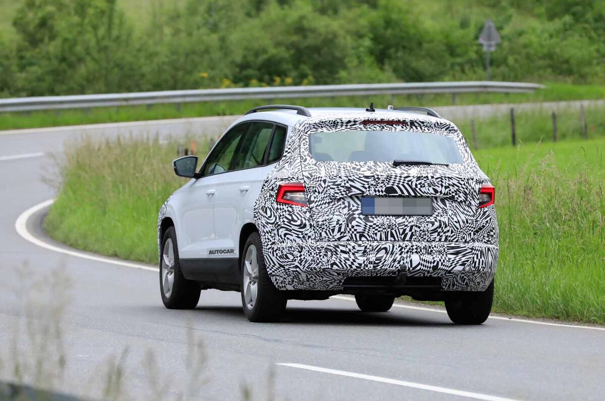 Skoda Karoq spyshot moving rear Skoda Karoq spyshot moving rear