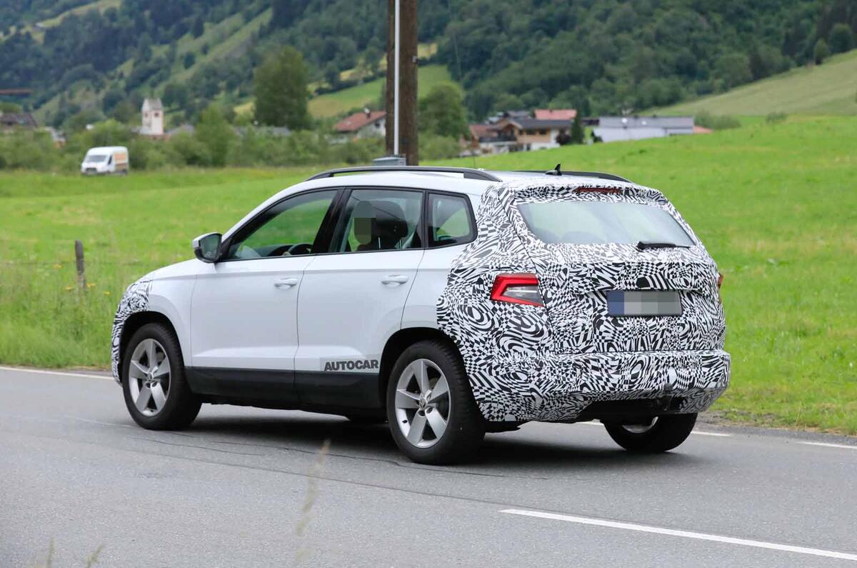 Skoda Karoq spyshot side rear Skoda Karoq spyshot side rear