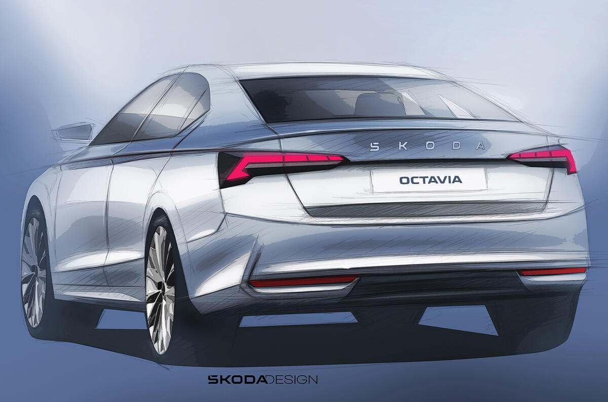 Skoda Octavia saloon 2024 sketch