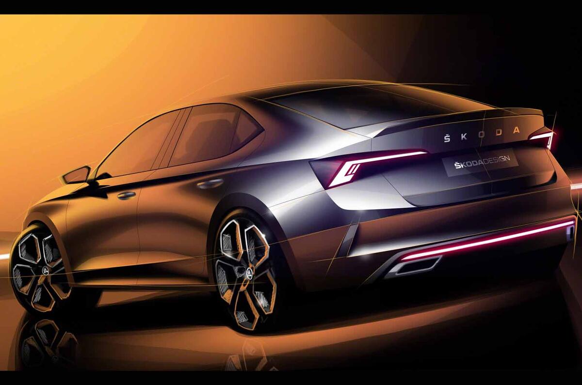Skoda Octavia vRS teaser saloon rear Skoda Octavia vRS teaser saloon rear