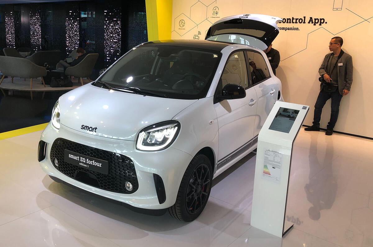 Smart EQ ForTwo at Frankfurt motor show - left