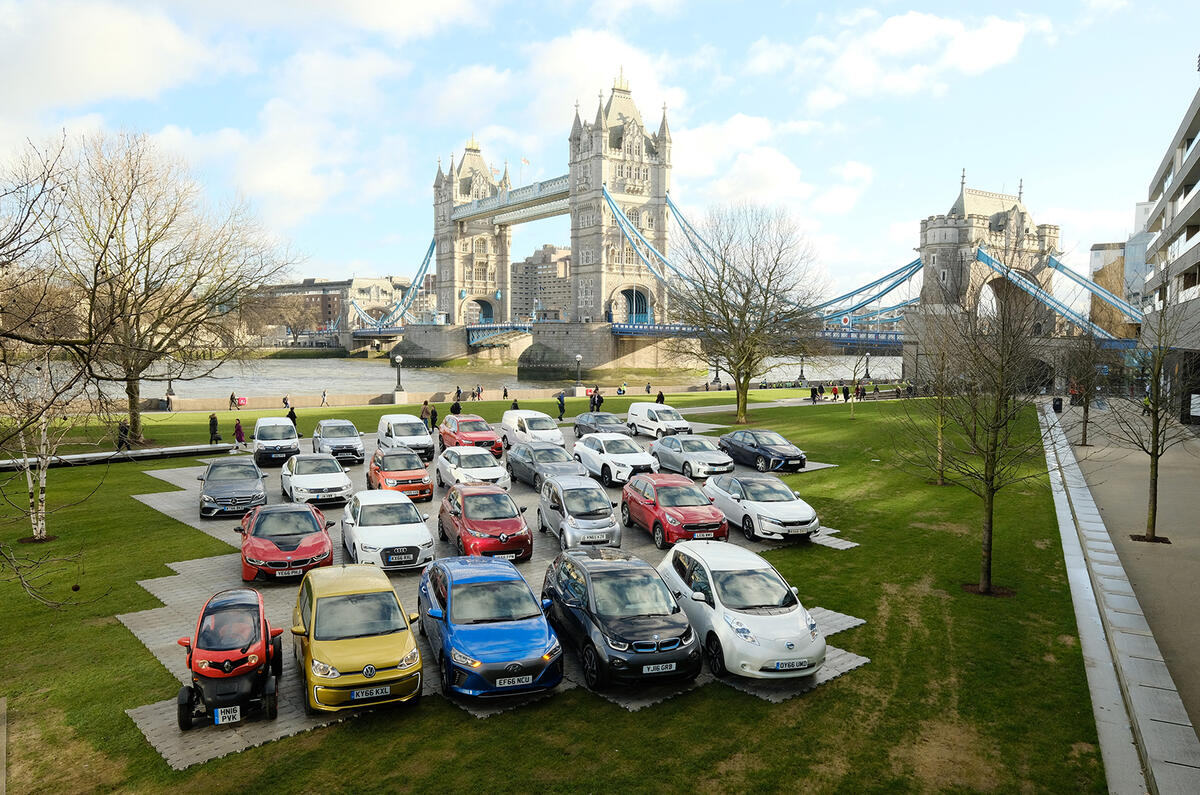 Collection of alternatively fuelled cars in London