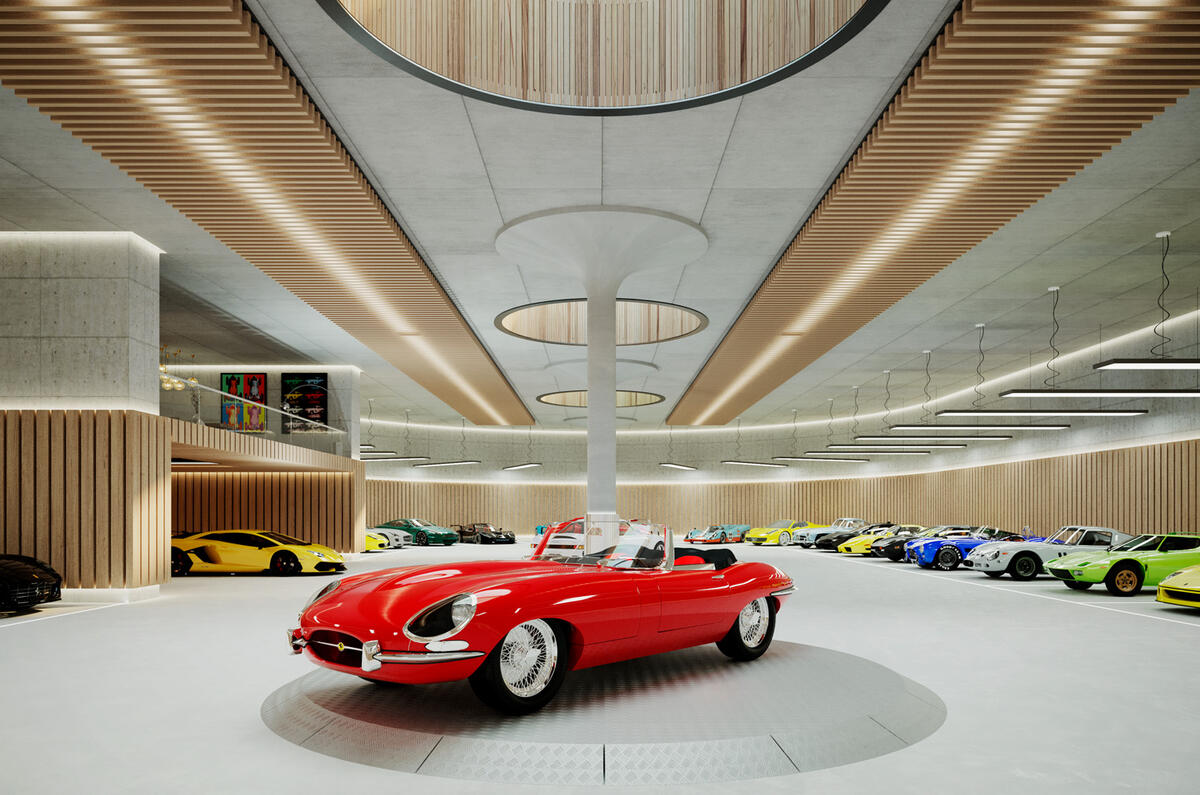 Sports car underground garage Sports car underground garage