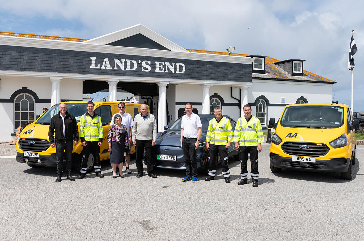 St Just Mayor Sue James welcomes the team. from left, AA's Dave Baker and Vince Crane, drivers Fergal McGrath, Paul Clifton and Kevin Booker, AA's Simon Blake and Ben Sheridan St Just Mayor Sue James welcomes the team. from left, AA's Dave Baker and Vince Crane, drivers Fergal McGrath, Paul Clifton and Kevin Booker, AA's Simon Blake and Ben Sheridan