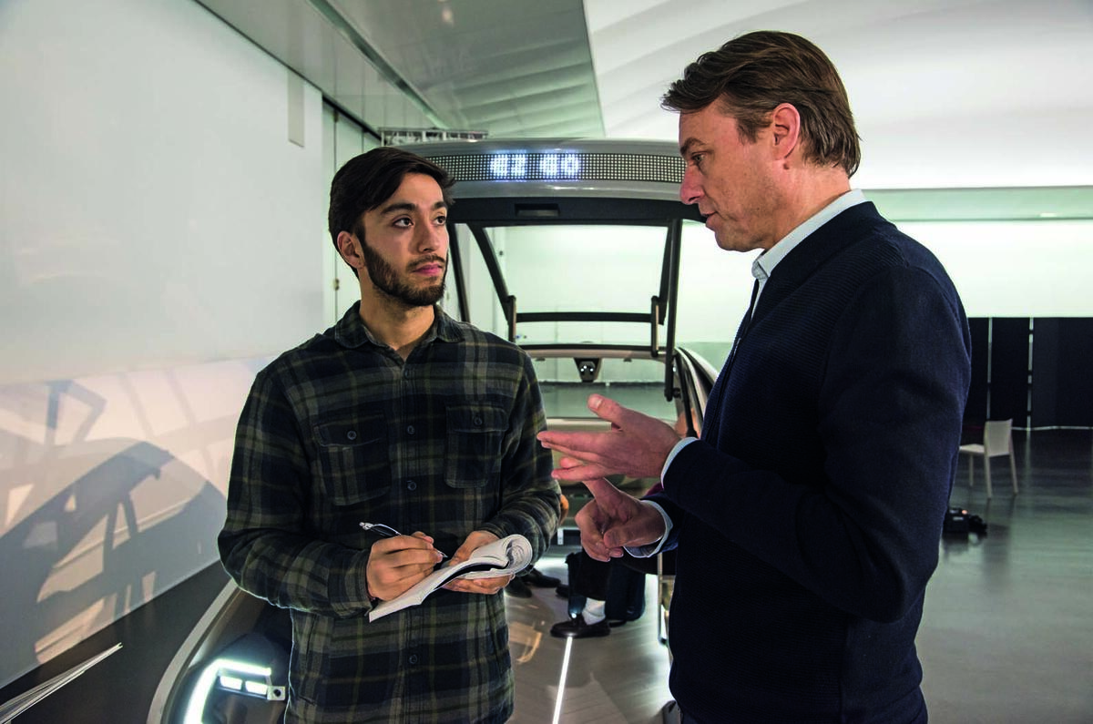 Autocar's Sam Sheehan with Renault’s van den Acker