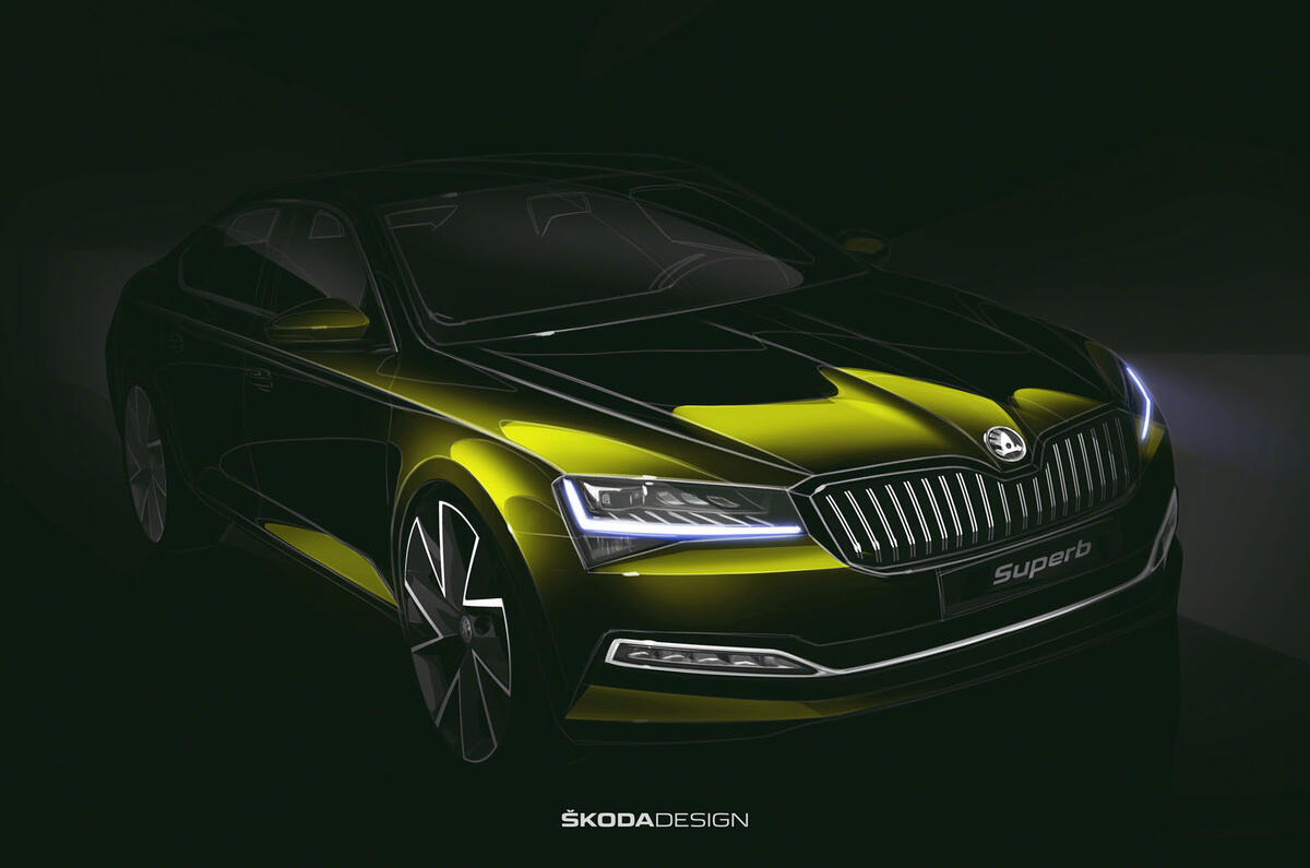 Skoda Superb 2019 preview sketch 