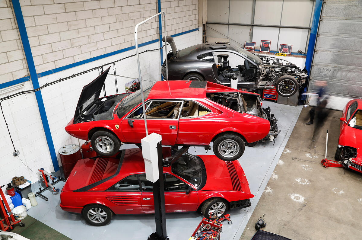 Damaged Ferraris at the breaker's yard