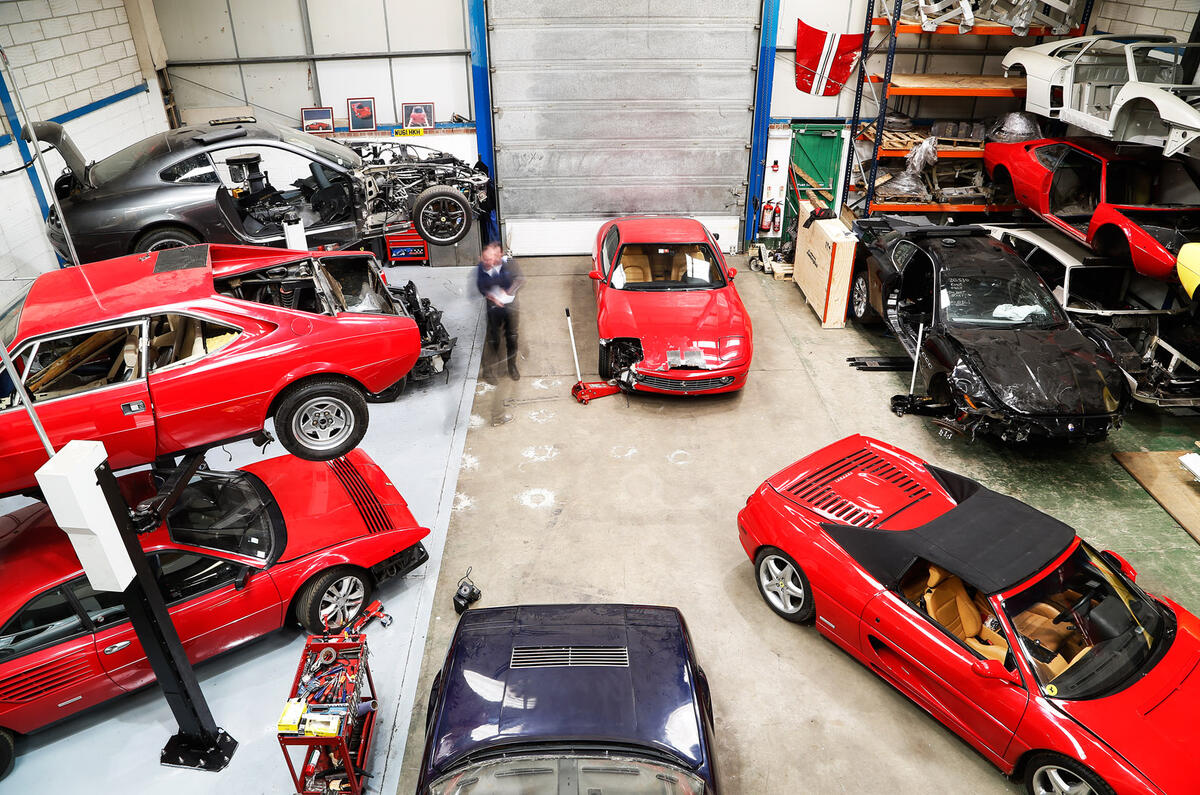 Damaged Ferraris at the breaker's yard