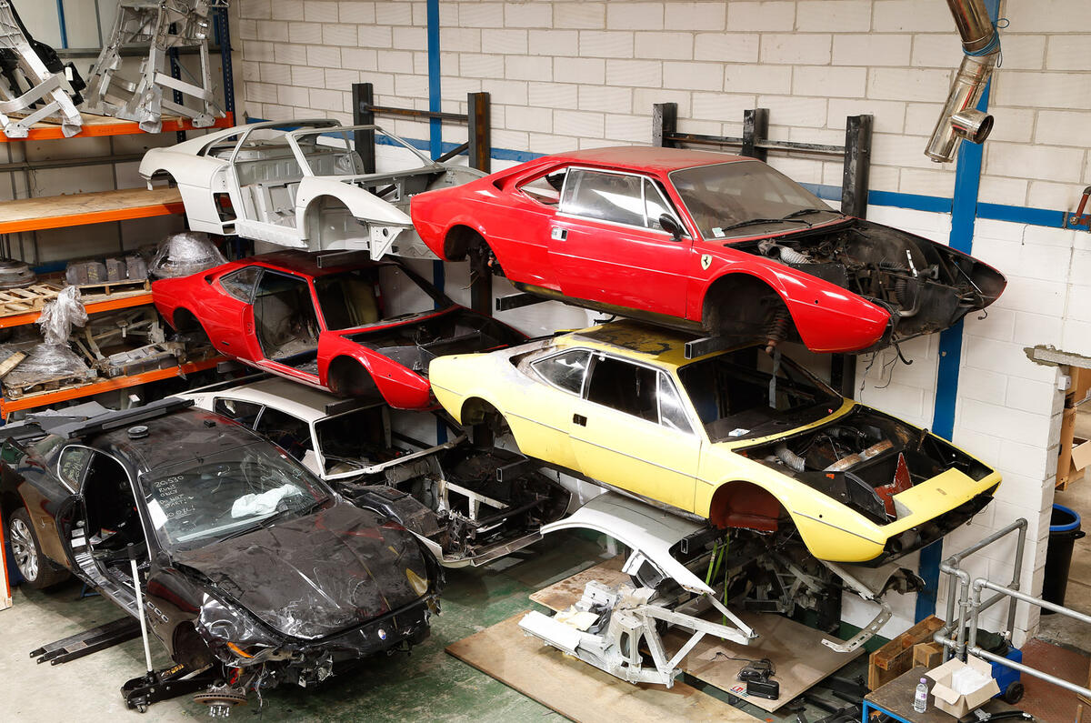 Damaged Ferraris at the breaker's yard