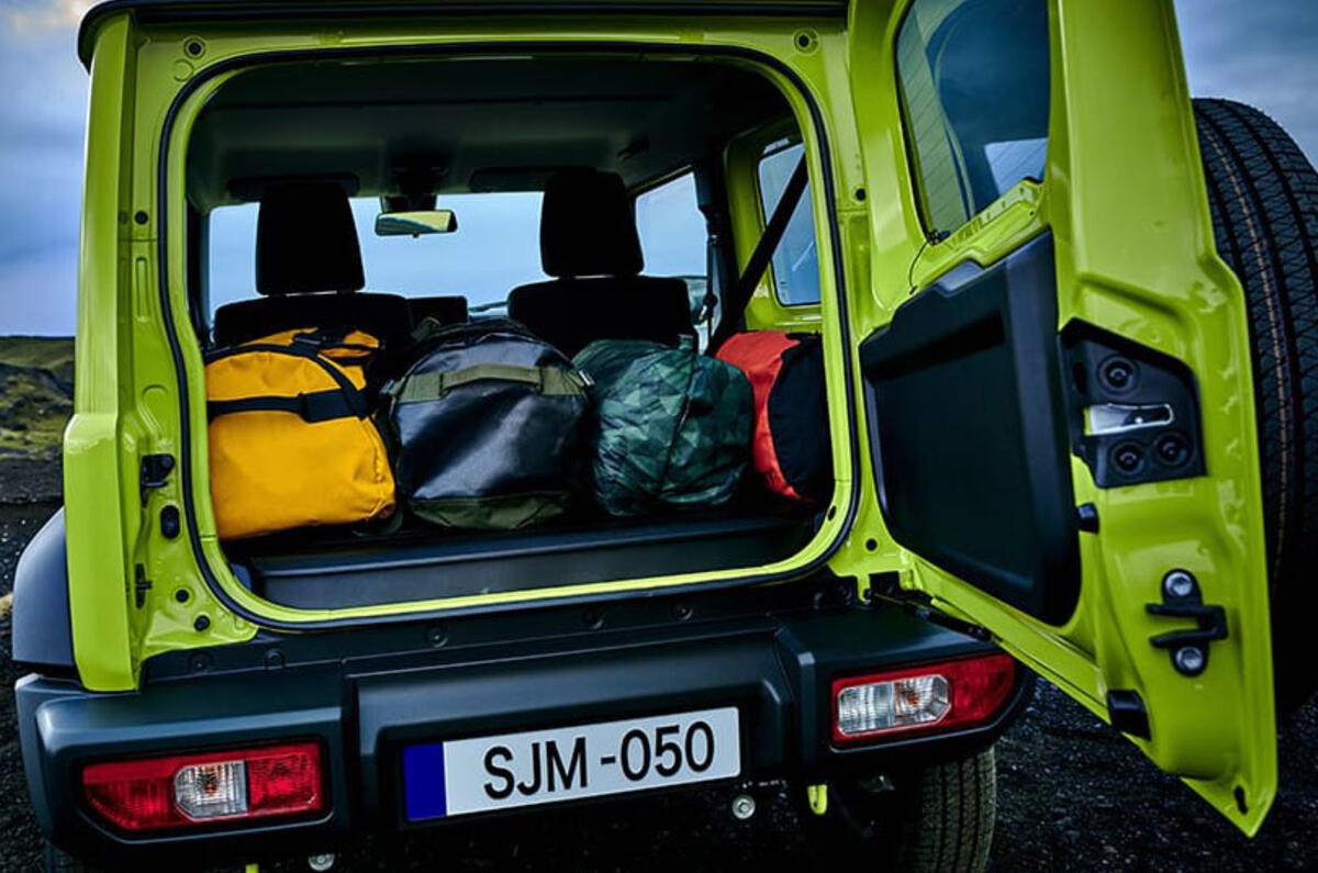 Suzuki Jimny 2019 official reveal photos rear storage