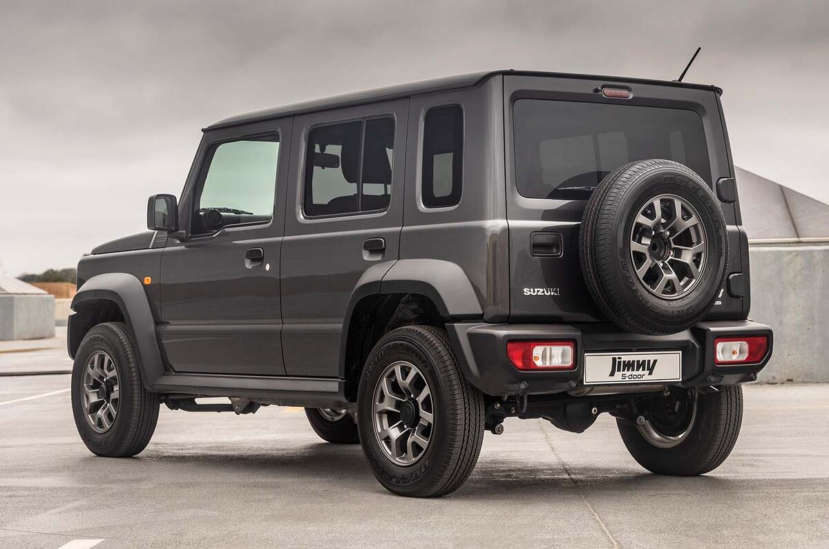 Suzuki Jimny 5 door rear three quarter static Suzuki Jimny 5 door rear three quarter static