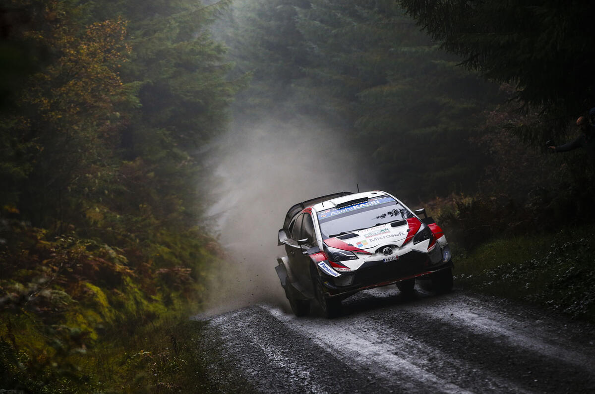Ott Tänak's Toyota Yaris in Wales