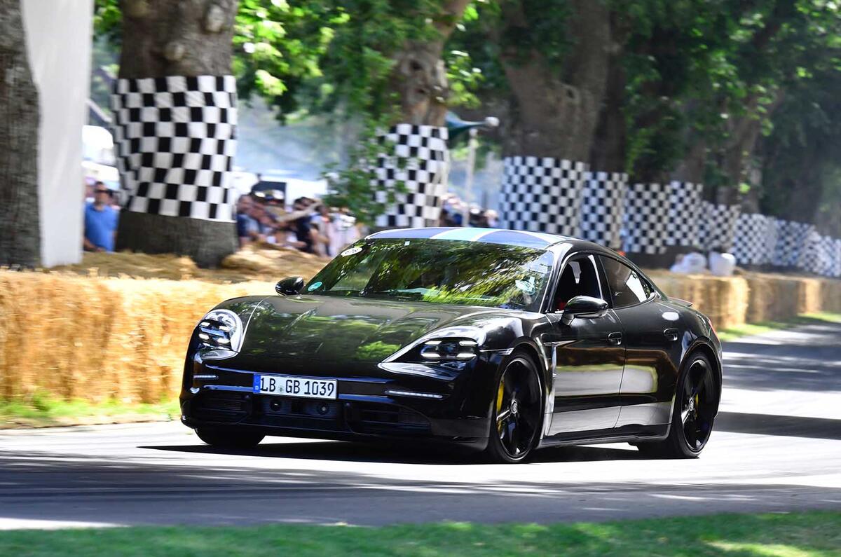 Posrche Taycan at Goodwood