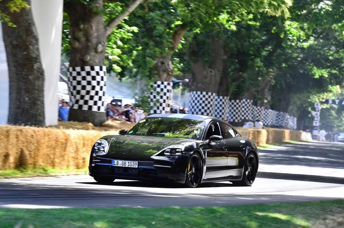 Posrche Taycan at Goodwood