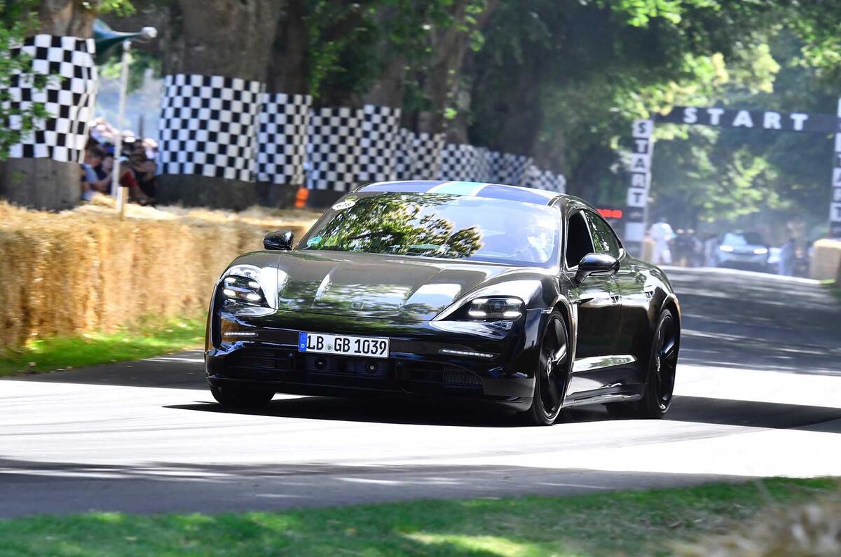 Posrche Taycan at Goodwood
