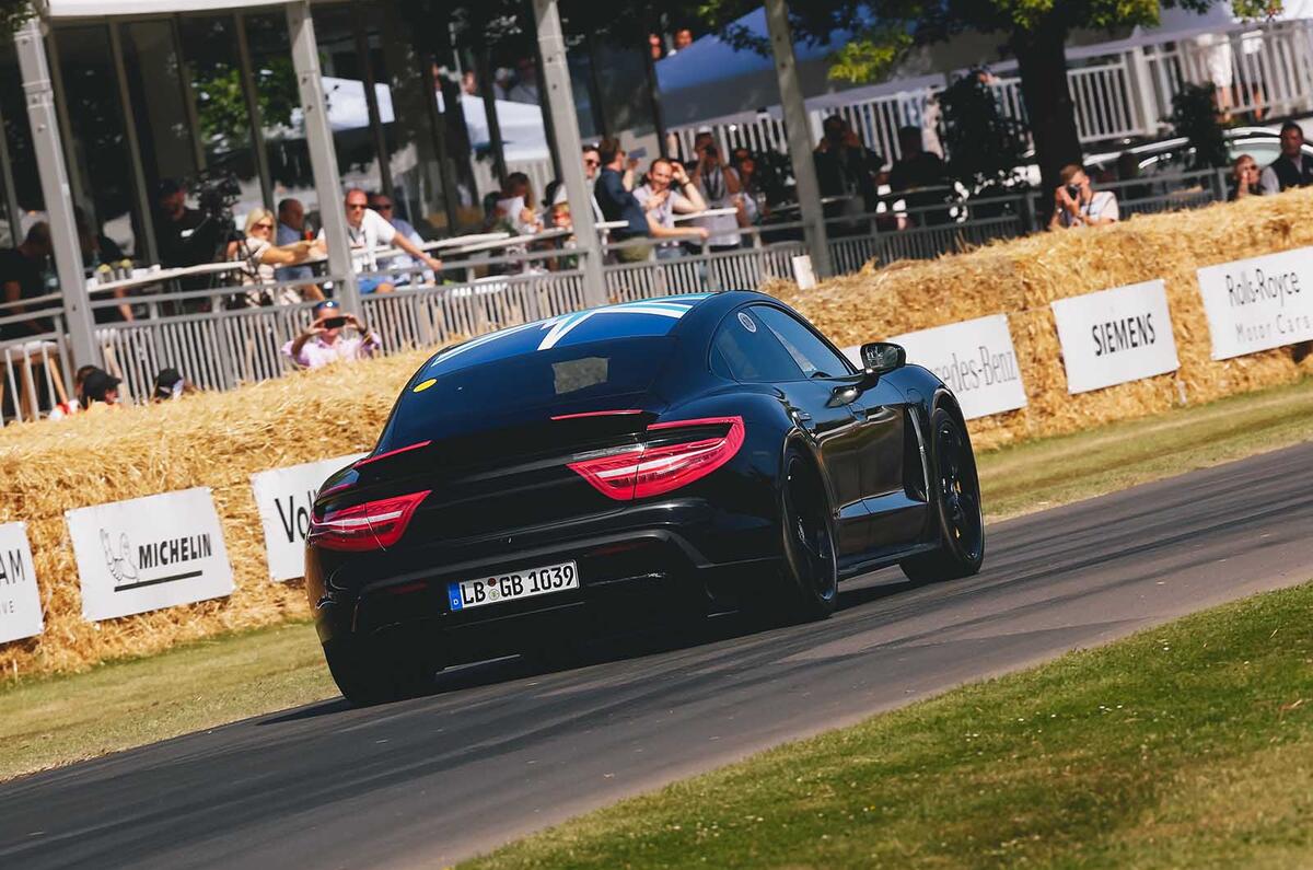 Porsche Taycan rear at Goodwood