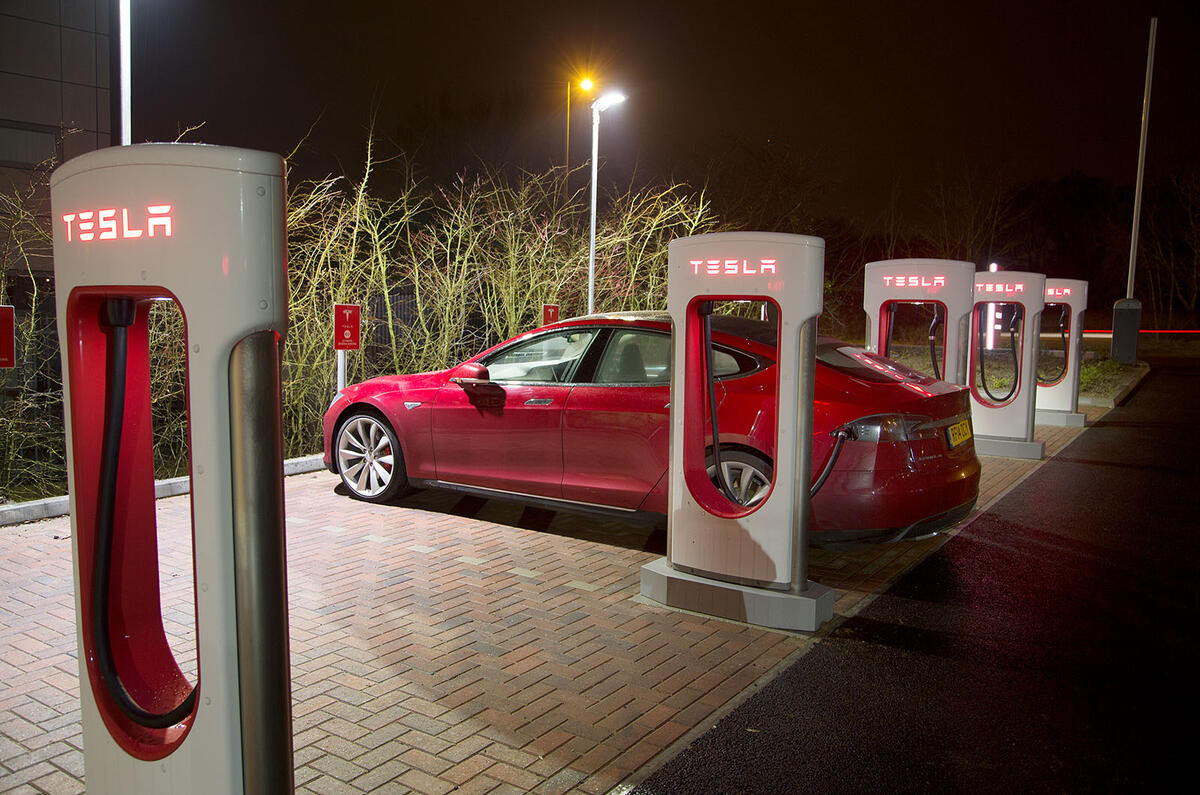 Tesla Model S charging Tesla Model S charging