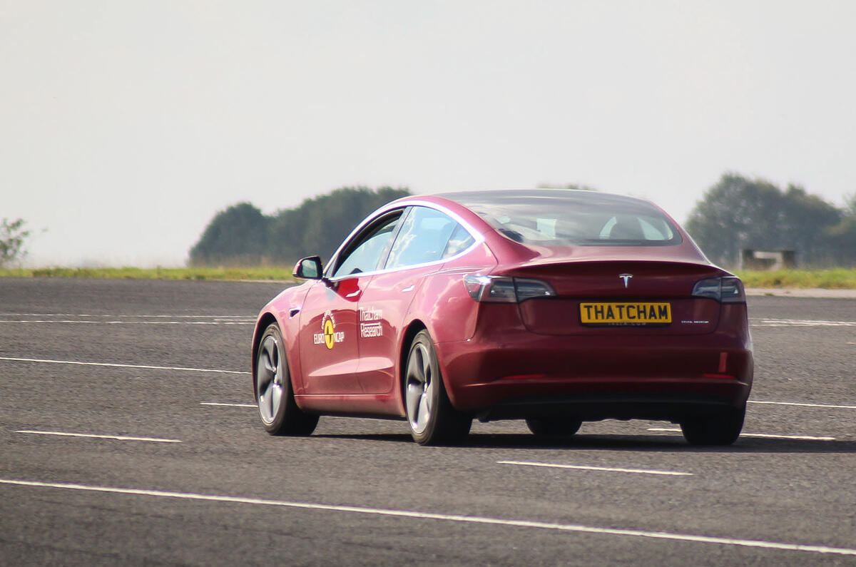 Thatcham ADAS testing Tesla rear Thatcham ADAS testing Tesla rear