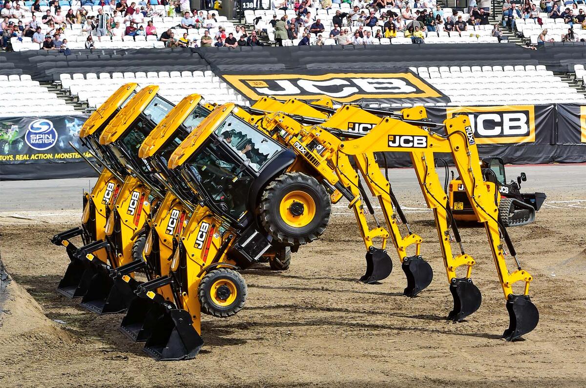 The JCB Dancing Diggers Monster Trucks feature The JCB Dancing Diggers Monster Trucks feature