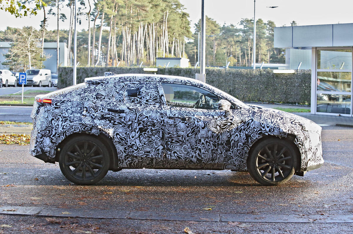 Toyota C HR EV prototype side tracking