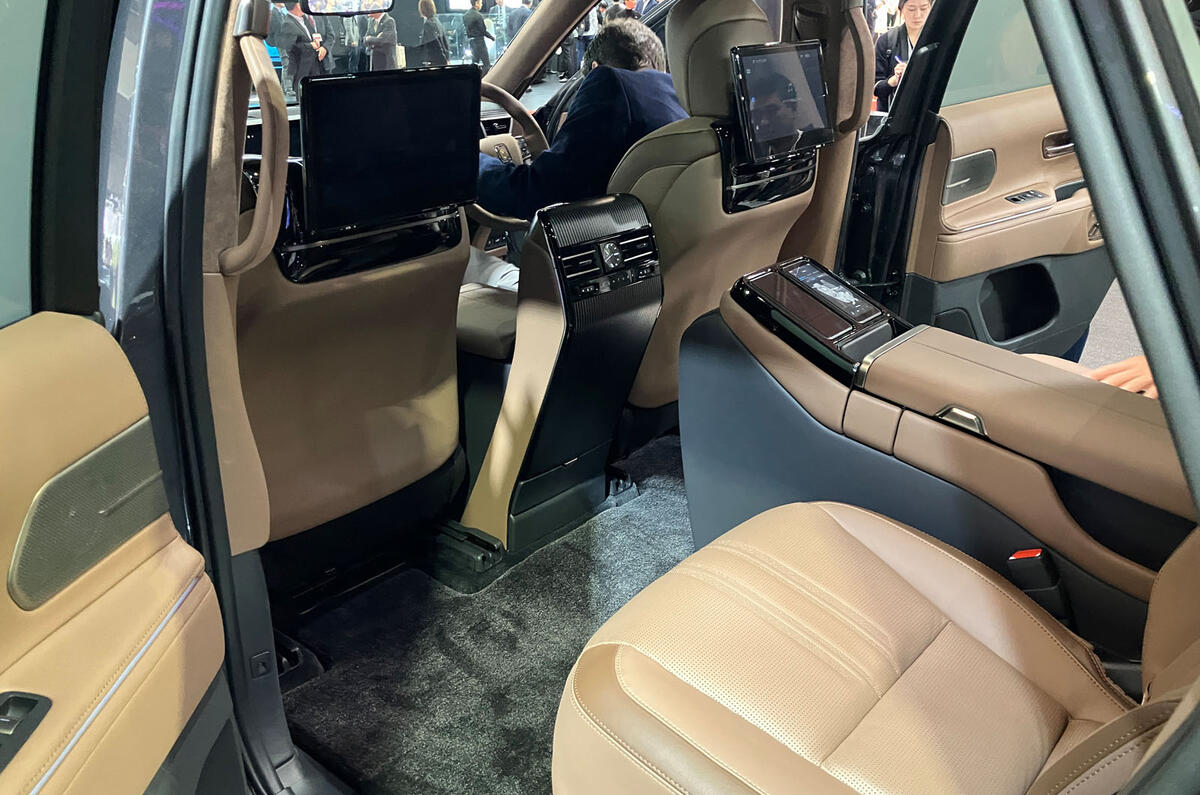 Toyota Century SUV Tokyo motor show 2023 interior rear Toyota Century SUV Tokyo motor show 2023 interior rear