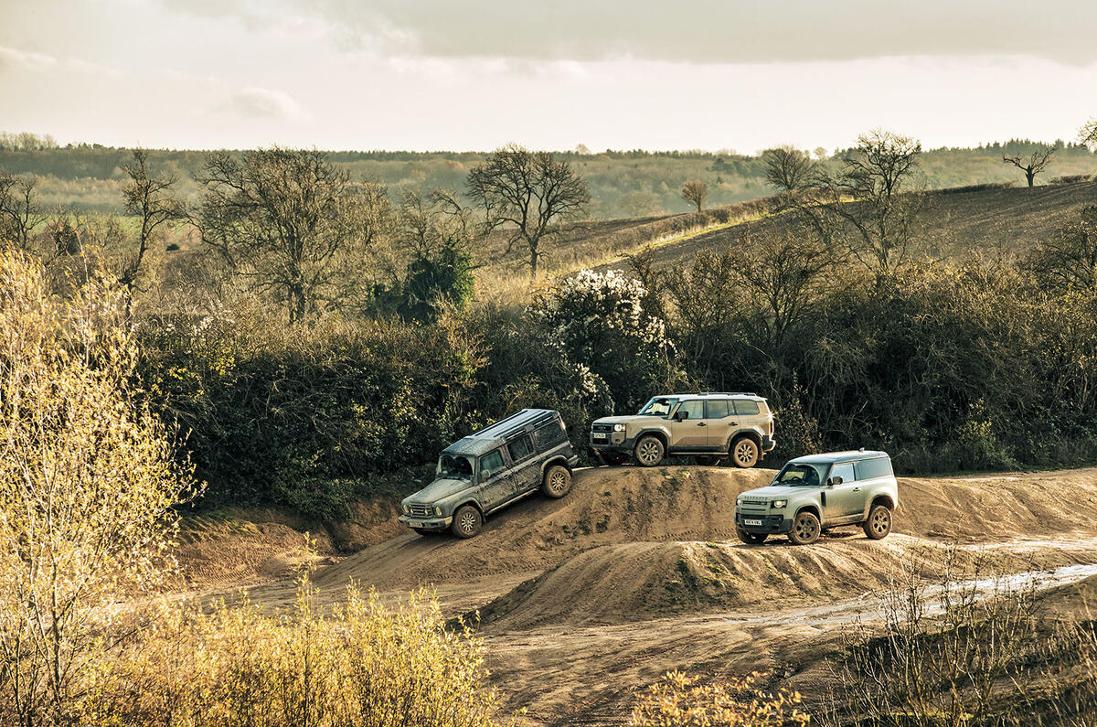 toyota land cruiser vs ineos grenadier vs land rover defender 2024 offroad day 1 jh 170