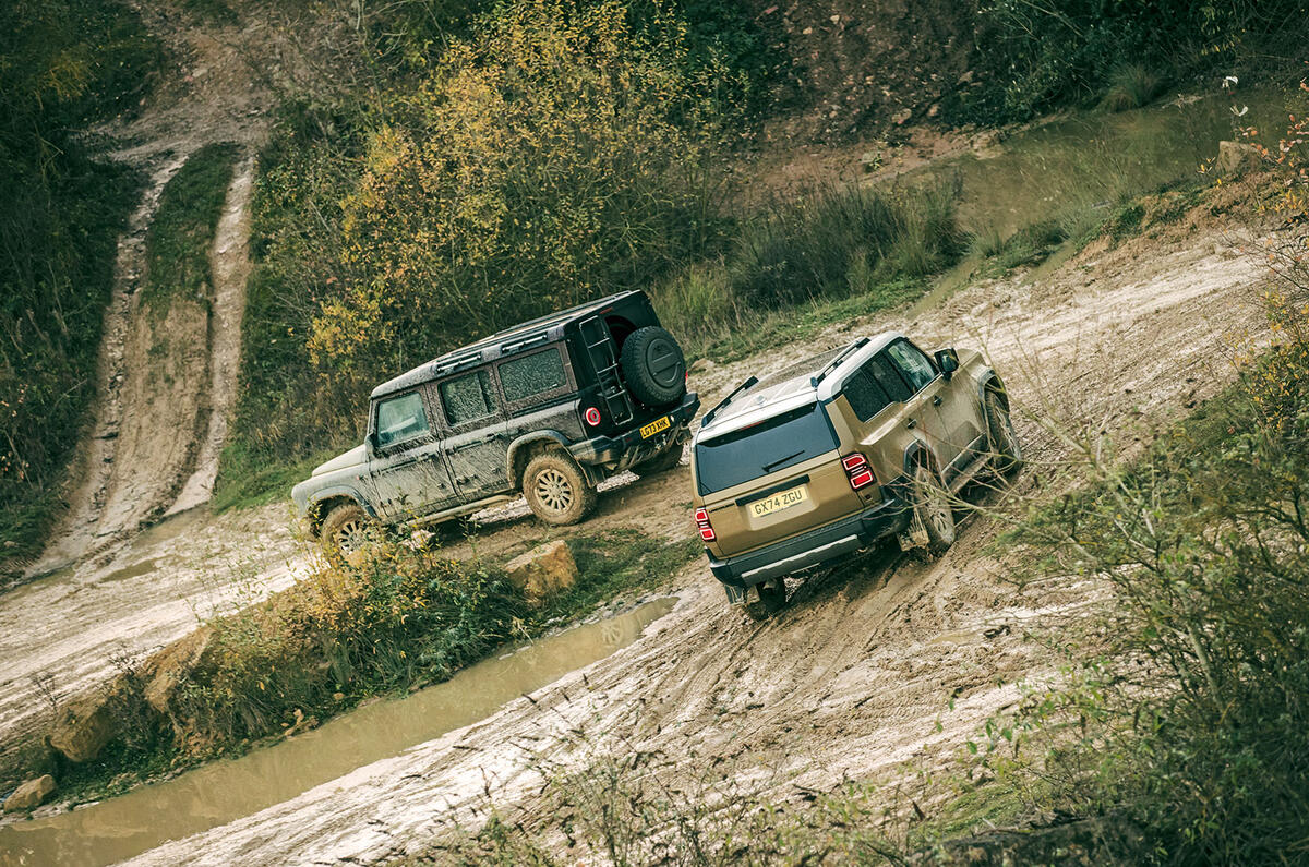 toyota land cruiser vs ineos grenadier vs land rover defender 2024 offroad day 1 jh 219