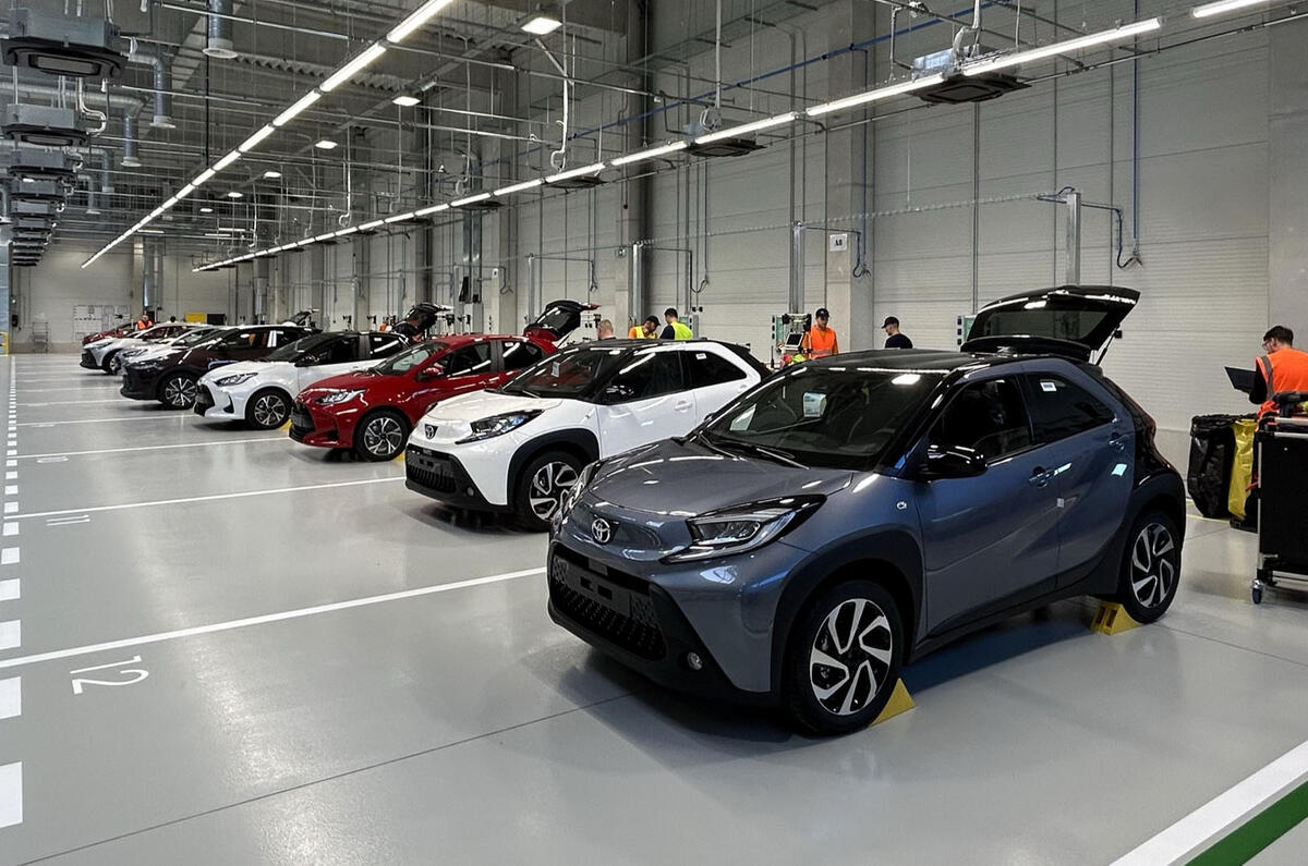 Toyota Yaris and Aygo X at Kolin logistics hub
