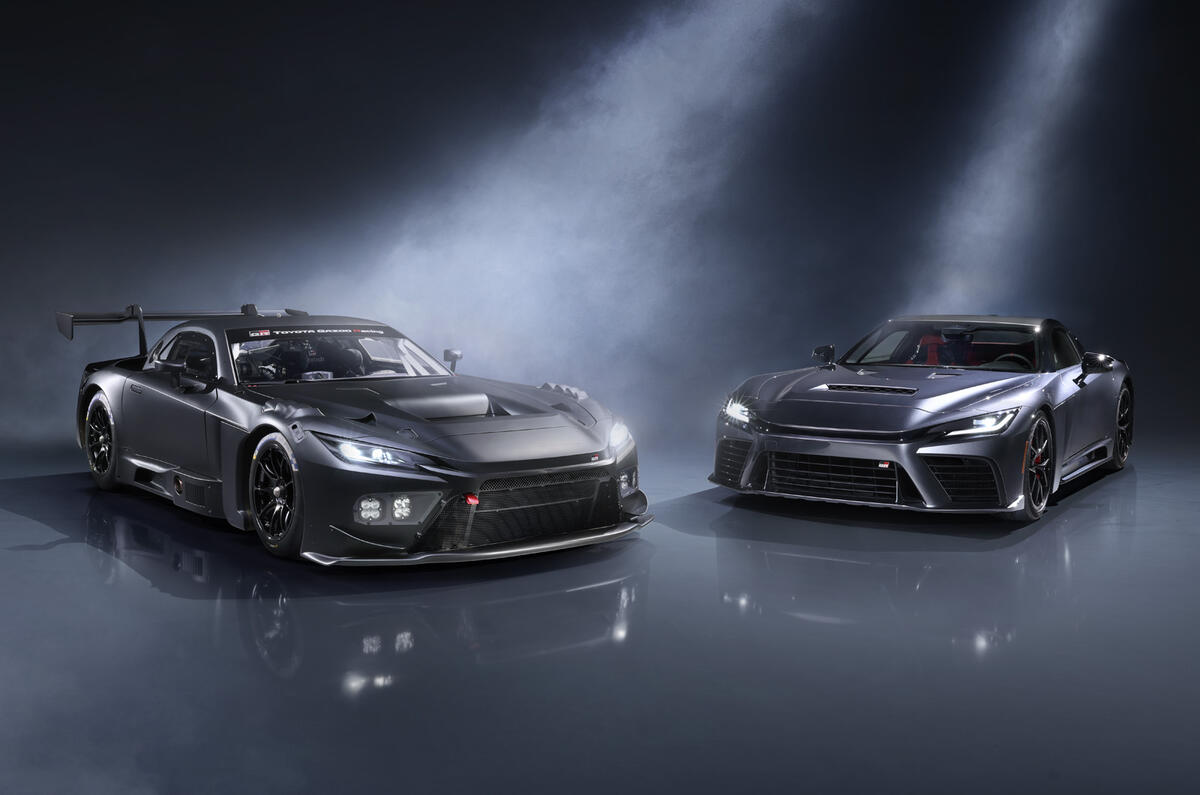 Toyota GR GT in studio   road car and GT3 car