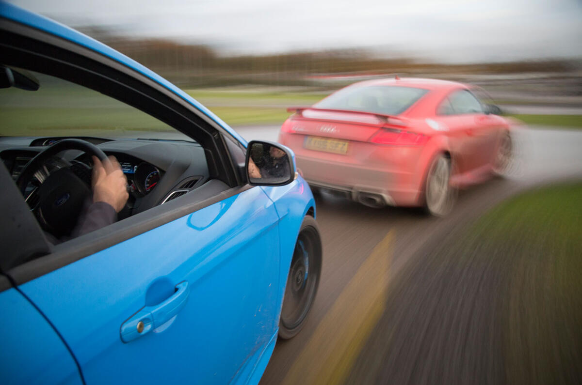 Audi TT RS vs Mercedes-AMG A45 vs Ford Focus RS - group test