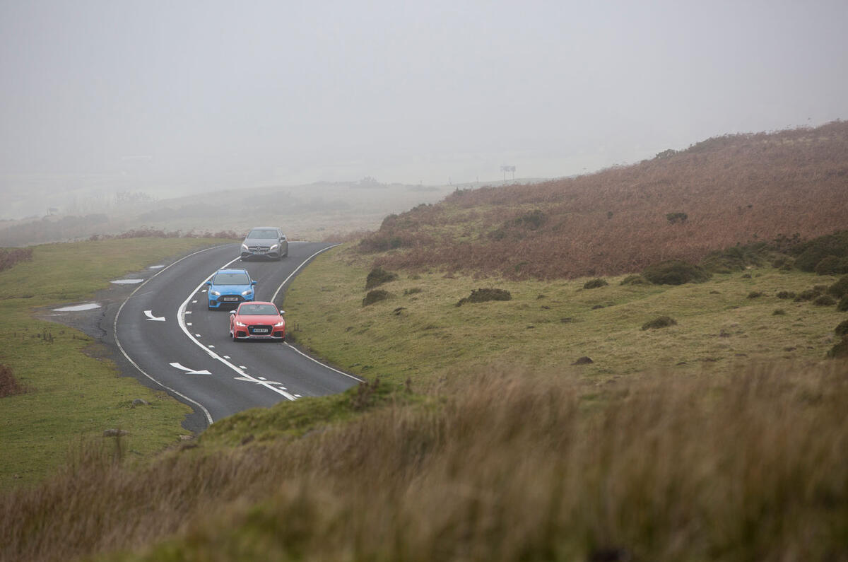 Audi TT RS vs Mercedes-AMG A45 vs Ford Focus RS - group test