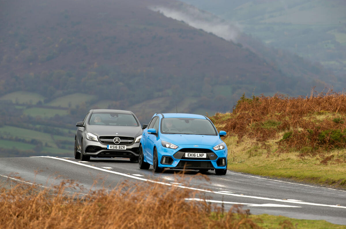 Audi TT RS vs Mercedes-AMG A45 vs Ford Focus RS - group test