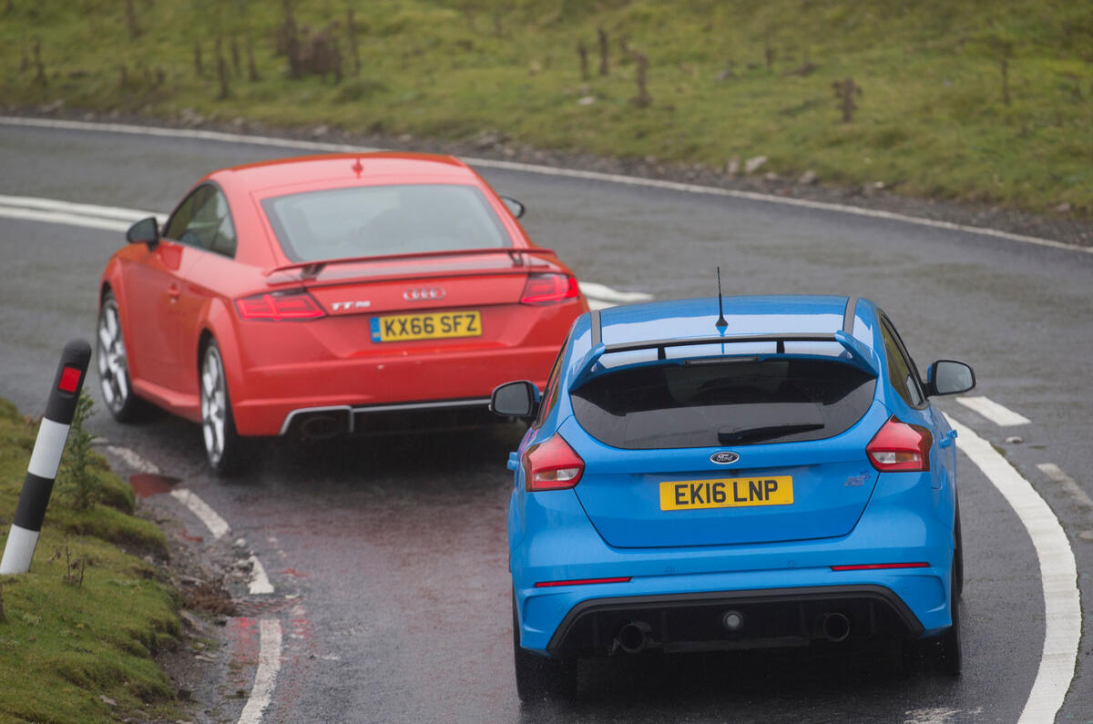 Audi TT RS vs Mercedes-AMG A45 vs Ford Focus RS - group test