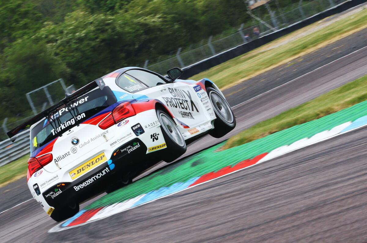 Colin Turkington claimed BMW's 100th victory at Thruxton in a 125i M Sport