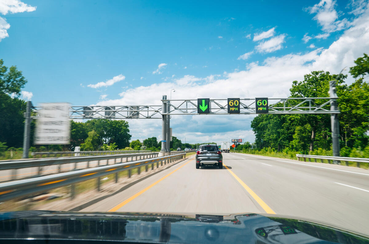 US 23 Flex Route lane control system outside Ann Arbor MI US 23 Flex Route lane control system outside Ann Arbor MI