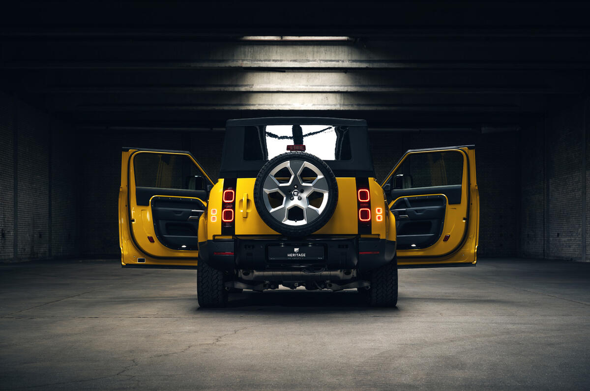 Valiance Convertible Defender doors open