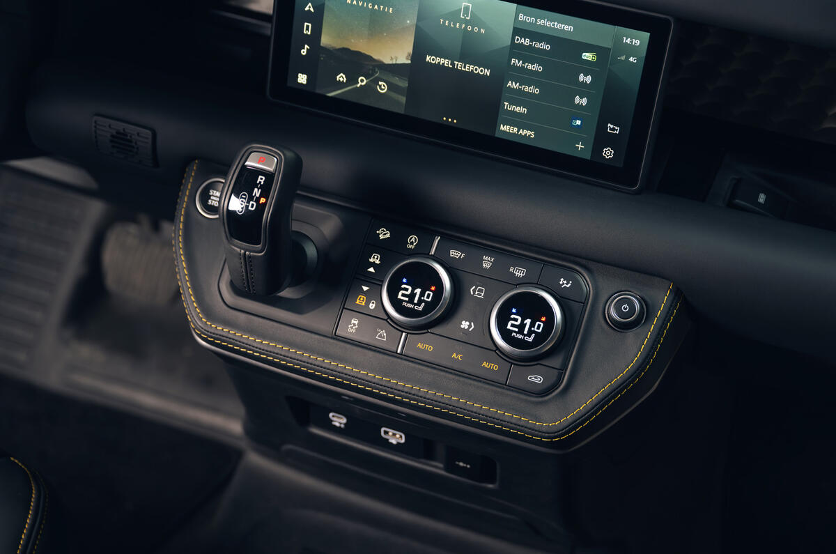 Valiance Convertible Defender interior buttons