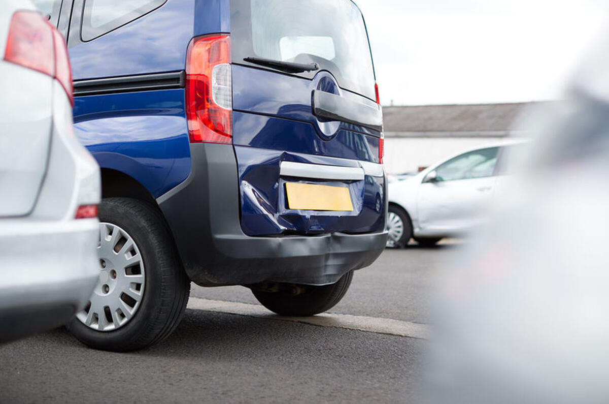 Van with dented boot