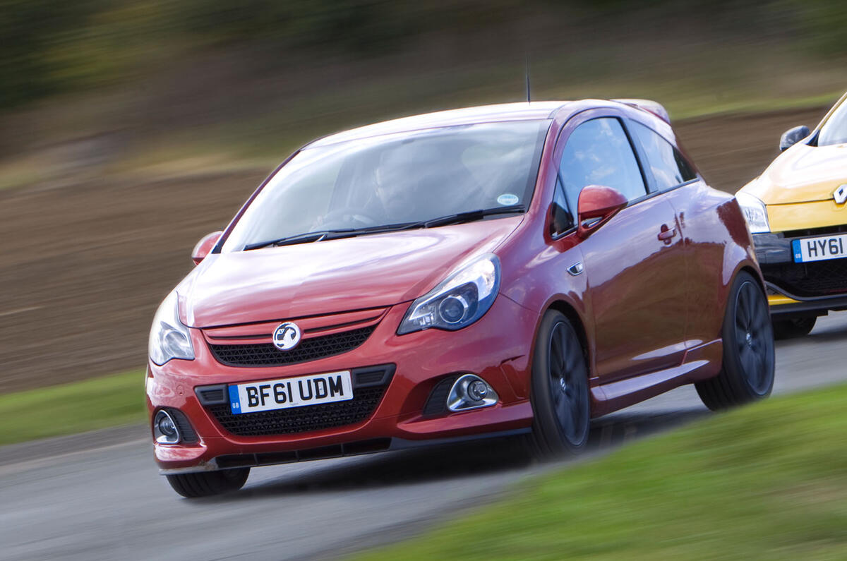 Vauxhall Corsa VXR Nurburgring front quarter cornering