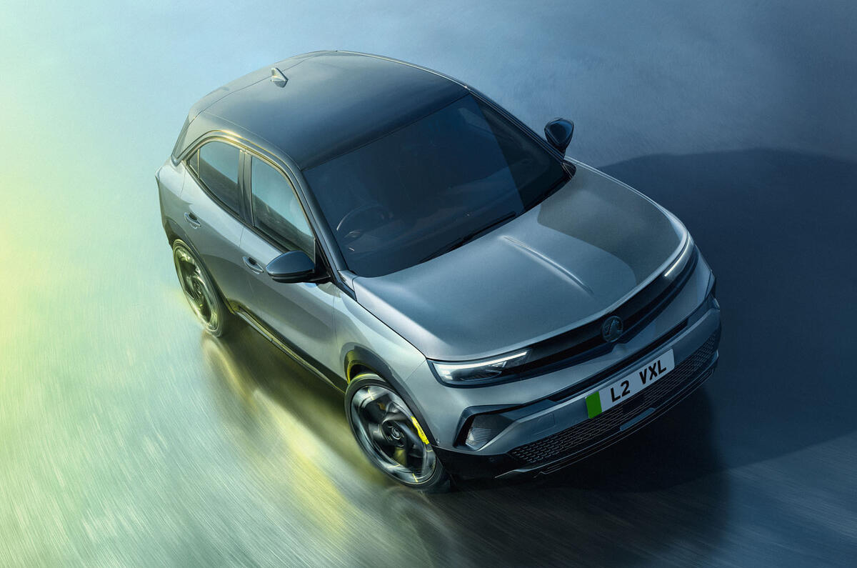 Vauxhall Mokka GSe front quarter tracking high