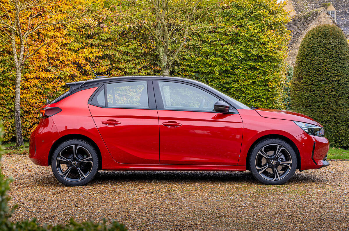 Vauxhall Corsa hybrid side Vauxhall Corsa hybrid side