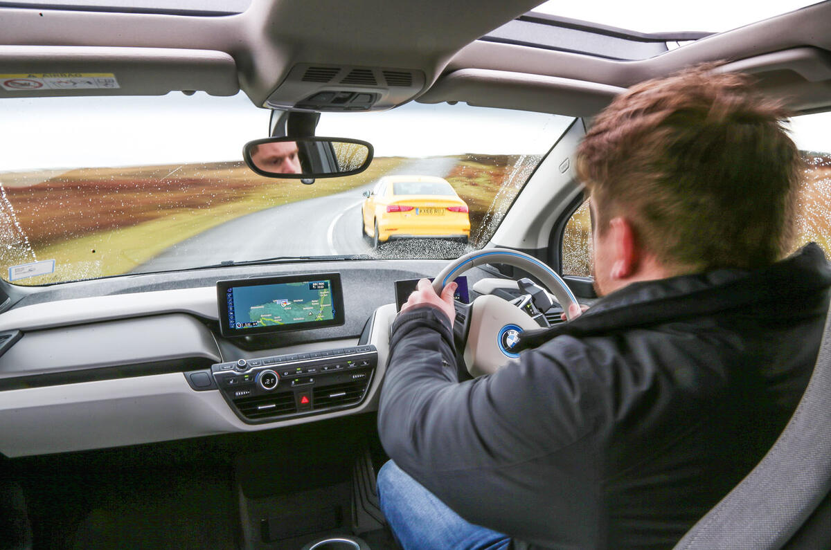 BMW i3 driving inside
